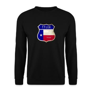 Drapeaux à écusson Tyler Texas - Sweat-shirt Unisexe - noir - Devant - Alina (178cm) & Michal (187cm)