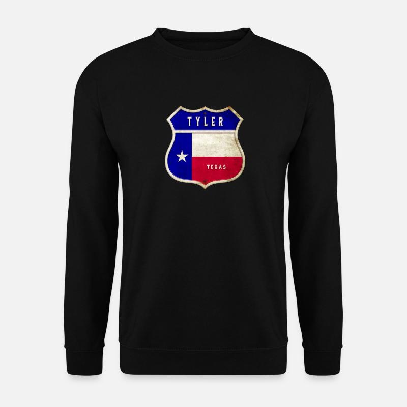 Tyler Texas crest flags design - Unisex Sweatshirt - black
