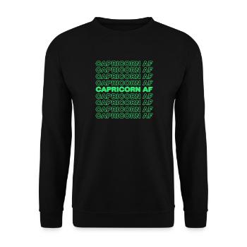 Zodiac sign Capricorn Statement Superstition - Unisex Sweatshirt - black - Front - Alina (178cm) & Michal (187cm)