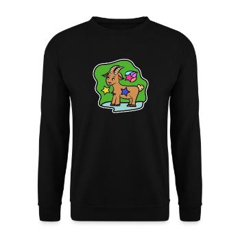 Astronomie Steinbock Sterne Horoskop Himmel - Unisex Pullover - Schwarz - Vorne - Alina (178cm) & Michal (187cm)