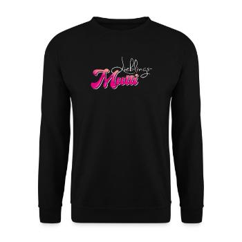 Lieblingsmutti - Muttertag - Unisex Pullover - Schwarz - Vorne - Alina (178cm) & Michal (187cm)