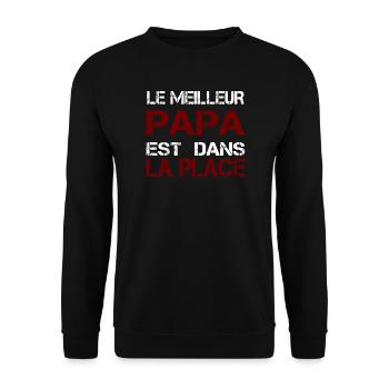 Le Meilleur Papa est Dans La Place - Sweat-shirt Unisexe - noir - Devant - Alina (178cm) & Michal (187cm)