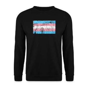 Transgender Flag Grunge Vintage Retro - Unisex Sweatshirt - black - Front - Alina (178cm) & Michal (187cm)