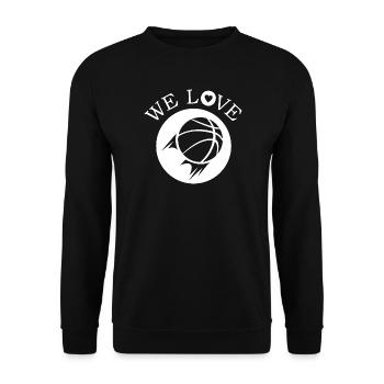 we love basketball team streetball icon logo - Unisex Sweatshirt - black - Front - Alina (178cm) & Michal (187cm)