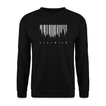 Forest Barcode Silhouette - Unisex Sweatshirt - black - Front - Alina (178cm) & Michal (187cm)