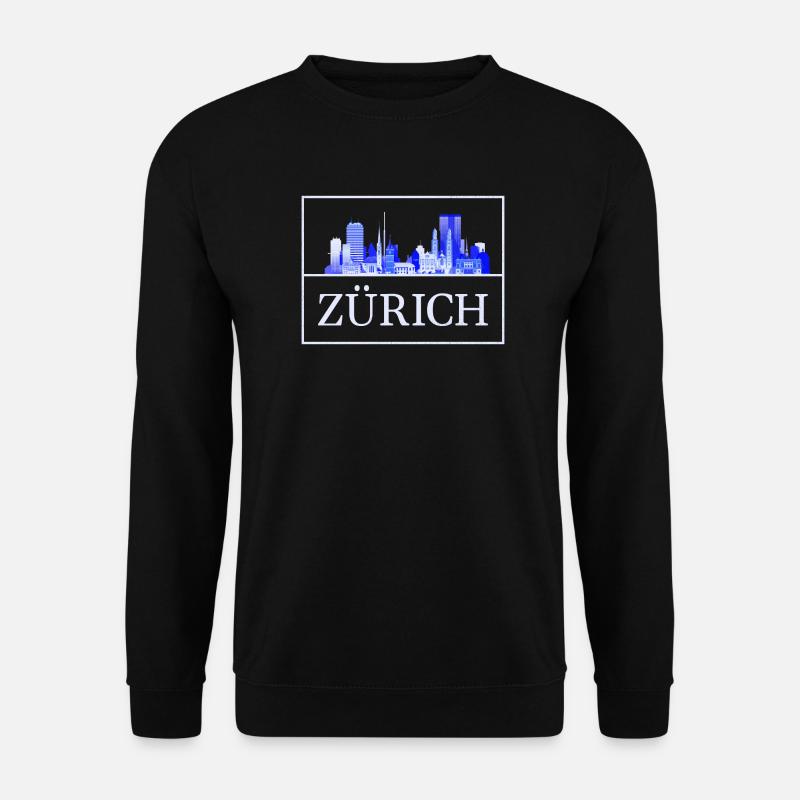 Zurich Skyline Blue Silhouette - Unisex Sweatshirt - black