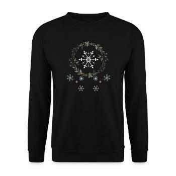 Flocons de neige - Sweat-shirt Unisexe - noir - Devant - Alina (178cm) & Michal (187cm)