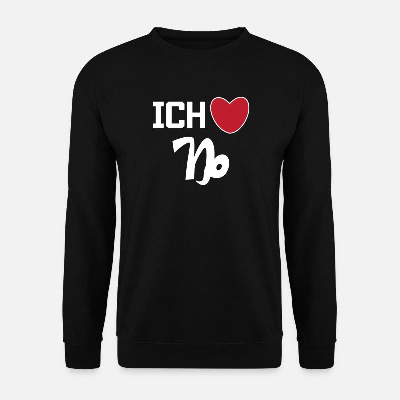 Steinbock Herz Statement Horoskop Sternzeichen - Unisex Pullover - Schwarz