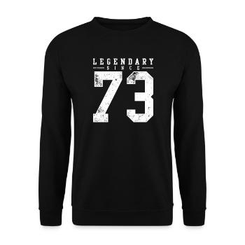 Legendary Since 73 Vintage Crest - Unisex Sweatshirt - black - Front - Alina (178cm) & Michal (187cm)