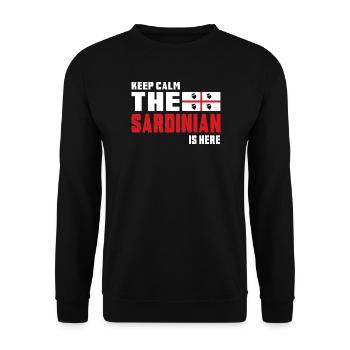Keep Calm Sardinia flag design - Unisex Sweatshirt - black - Front - Alina (178cm) & Michal (187cm)