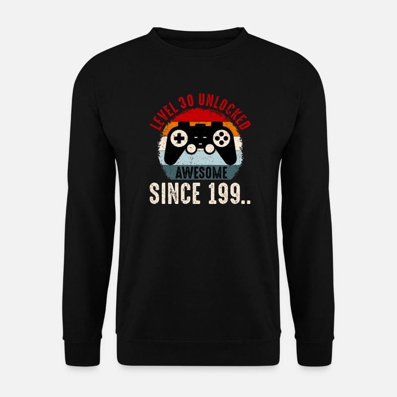 Level-30 Entsperrter Retro-Controller - Unisex Pullover - Schwarz