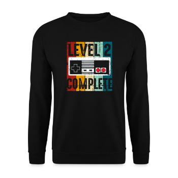 Level 2 Komplette Retro-Konsole - Unisex Pullover - Schwarz - Vorne - Alina (178cm) & Michal (187cm)