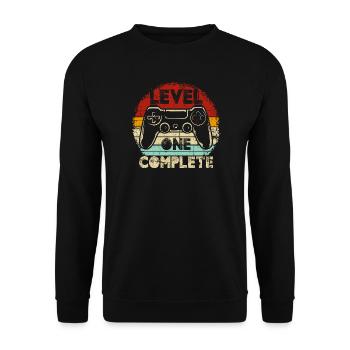 Level One Complete Retro Controller - Unisex Pullover - Schwarz - Vorne - Alina (178cm) & Michal (187cm)