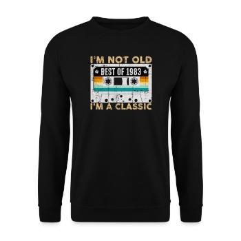 Not Old Best of 1983 Classic Cassette - Unisex Sweatshirt - black - Front - Alina (178cm) & Michal (187cm)