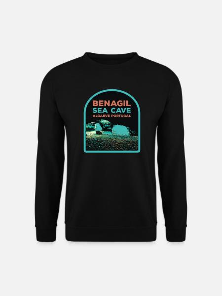 Berühmte Benagil Meereshöhle, Algarve Portugal - Unisex Pullover - Schwarz
