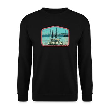 Lisbonne Portugal, bateau sur le fleuve Tage - Sweat-shirt Unisexe - noir - Devant - Alina (178cm) & Michal (187cm)