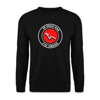 Je peux pas J'ai abdos - Sweat-shirt Unisexe - noir - Devant - Alina (178cm) & Michal (187cm)