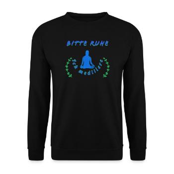 Relaxing Meditation Message - Unisex Sweatshirt - black - Front - Alina (178cm) & Michal (187cm)