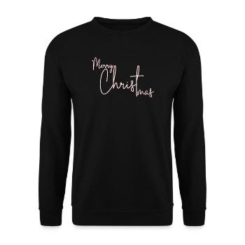 Script Cramoisi Joyeux Noël - Sweat-shirt Unisexe - noir - Devant - Alina (178cm) & Michal (187cm)
