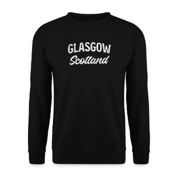 Glasgow Scotland Vintage Lettering - Unisex Sweatshirt - black - Front - Alina (178cm) & Michal (187cm)