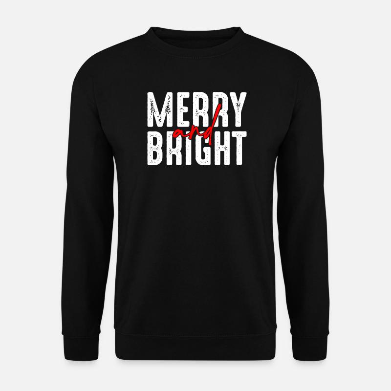 Merry and Bright Christmas Script - Unisex Sweatshirt - black