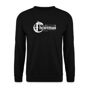 Gothic Weihnachtsbanner - Unisex Pullover - Schwarz - Vorne - Alina (178cm) & Michal (187cm)