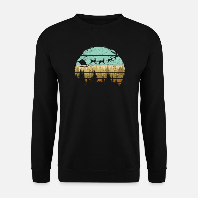 Hirsch Wald Streifen Silhouette - Unisex Pullover - Schwarz