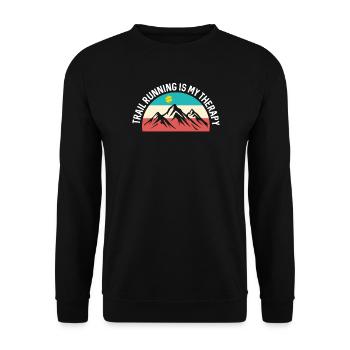 Trailrunning ist meine Therapie - Unisex Pullover - Schwarz - Vorne - Alina (178cm) & Michal (187cm)