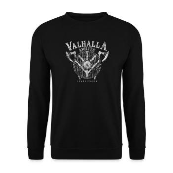 Valhalla Awaits - Unisex Pullover - Schwarz - Vorne - Alina (178cm) & Michal (187cm)