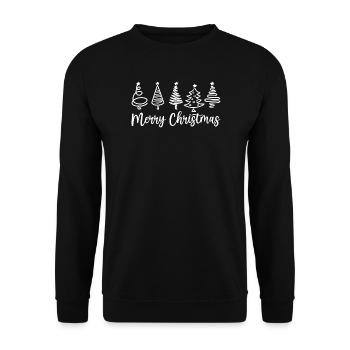 Croquis de joyeux arbre de Noël - Sweat-shirt Unisexe - noir - Devant - Alina (178cm) & Michal (187cm)