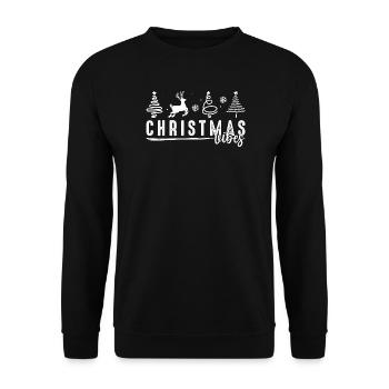 Rentier-Weihnachtsstimmung - Unisex Pullover - Schwarz - Vorne - Alina (178cm) & Michal (187cm)