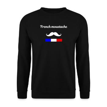 French Moustache - Sweat-shirt Unisexe - noir - Devant - Alina (178cm) & Michal (187cm)