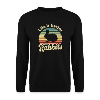 Rabbit Rabbit - Unisex Sweatshirt - black - Front - Alina (178cm) & Michal (187cm)