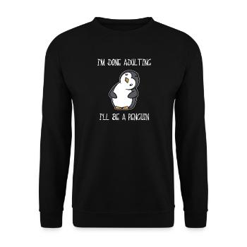 Déclaration d’oiseaux de mer du pôle Sud Sweet Penguin Animal Zoo - Sweat-shirt Unisexe - noir - Devant - Alina (178cm) & Michal (187cm)
