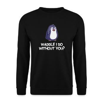 Pingouin Oiseau Animal Déclaration Zoo d’oiseaux - Sweat-shirt Unisexe - noir - Devant - Alina (178cm) & Michal (187cm)