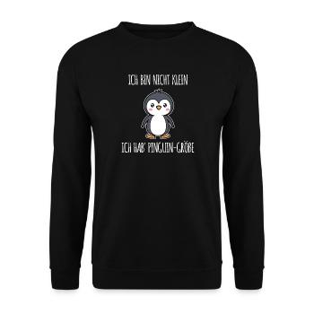 Tier Vogel Süß Pinguin Vogel Arktis Zoo Statement - Unisex Pullover - Schwarz - Vorne - Alina (178cm) & Michal (187cm)