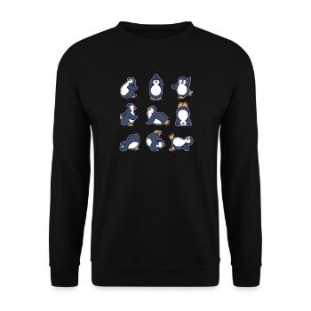 Cool Tier Tanzen Pinguin Seevogel Antarktis - Unisex Pullover - Schwarz - Vorne - Alina (178cm) & Michal (187cm)