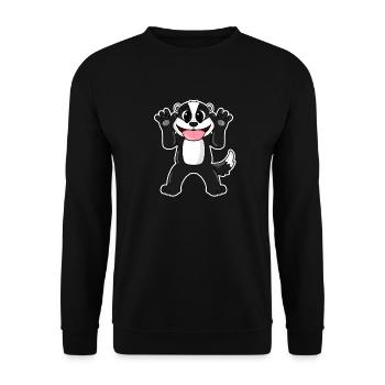 Badger Badger - Unisex Sweatshirt - black - Front - Alina (178cm) & Michal (187cm)