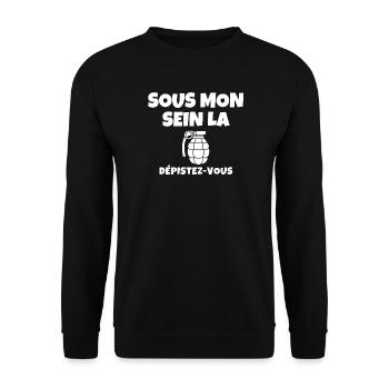 cancer, cancer du sein, octobre rose - Sweat-shirt Unisexe - noir - Devant - Alina (178cm) & Michal (187cm)
