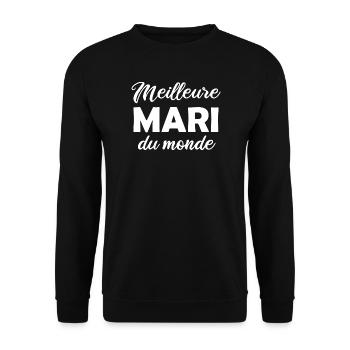 Meilleur Mari du monde - Sweat-shirt Unisexe - noir - Devant - Alina (178cm) & Michal (187cm)
