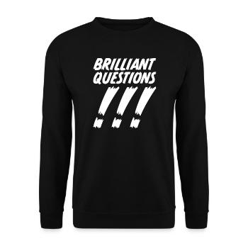 Brilliant Questions - Unisex Pullover - Schwarz - Vorne - Alina (178cm) & Michal (187cm)