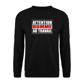 Homme au travail - Sweat-shirt Unisexe - noir - Devant - Alina (178cm) & Michal (187cm)