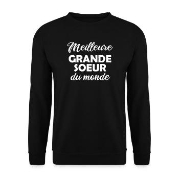 Meilleure Grande Soeur du monde - Sweat-shirt Unisexe - noir - Devant - Alina (178cm) & Michal (187cm)