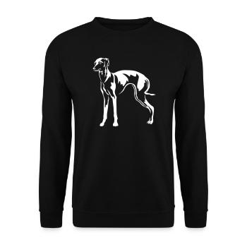 Italienisches Windspiel - Unisex Pullover - Schwarz - Vorne - Alina (178cm) & Michal (187cm)