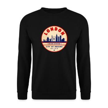 London Skyline City of Dreams - Unisex Pullover - Schwarz - Vorne - Alina (178cm) & Michal (187cm)