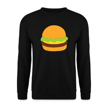 Burger, fast food, essen, kochen - Unisex Pullover - Schwarz - Vorne - Alina (178cm) & Michal (187cm)