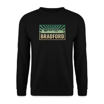 Bradford Skyline Silhouette - Unisex Pullover - Schwarz - Vorne - Alina (178cm) & Michal (187cm)