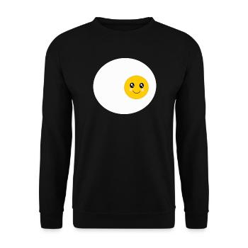 Kawaii Fried Egg Egg Eggs Costume Kawaii Sticker - Unisex Sweatshirt - black - Front - Alina (178cm) & Michal (187cm)
