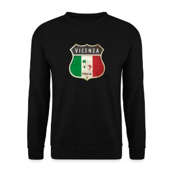 Vicenza Italien Wappen Flaggen Design - Unisex Pullover - Schwarz - Vorne - Alina (178cm) & Michal (187cm)