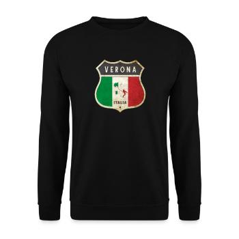 Verona Italien Wappen Flaggen Design - Unisex Pullover - Schwarz - Vorne - Alina (178cm) & Michal (187cm)